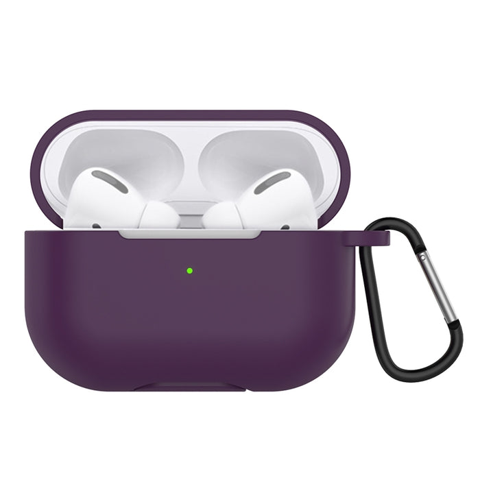 Estuche protector de auriculares de silicona de color sólido para AirPods 3, con gancho
