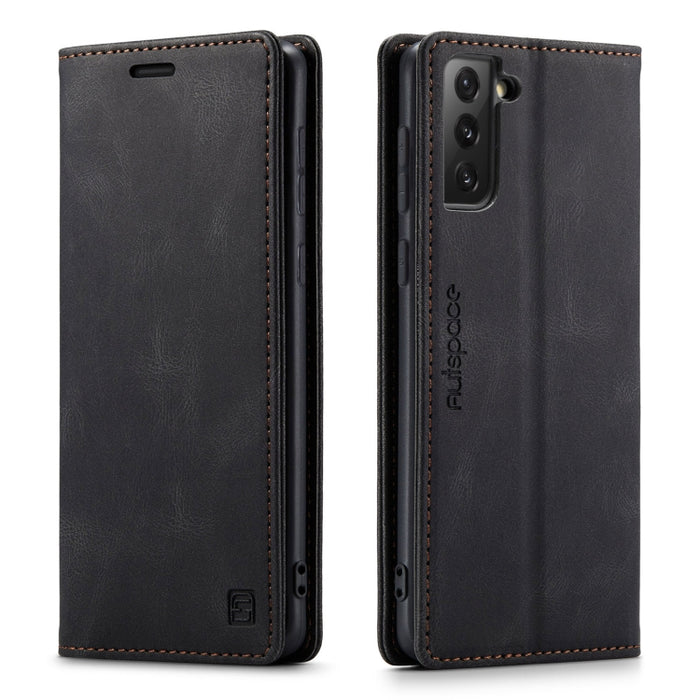 AutSpace A01 Retro Skin-feel Crazy Horse Texture Funda de cuero con tapa horizontal con soporte y ranuras para tarjetas y billetera y RFID, For Samsung Galaxy S21 5G, For Samsung Galaxy S21+ 5G, For Samsung Galaxy S21 Ultra 5G, For Samsung Galaxy S20  ...