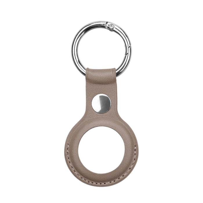 Funda de cuero de vaca de capa superior antiarañazos con anillo de llavero intercambiable para AirTag