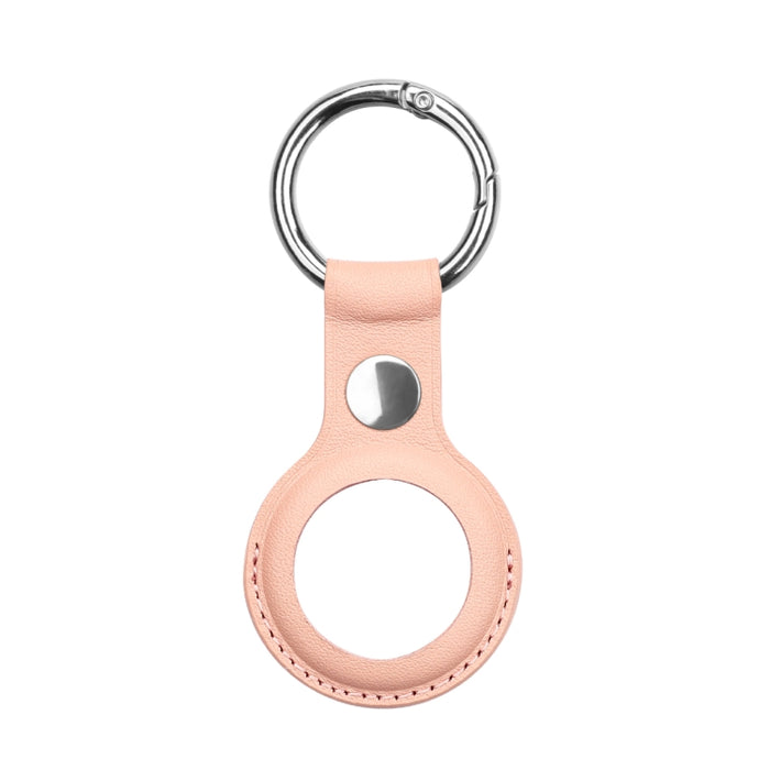 Funda de cuero de vaca de capa superior antiarañazos con anillo de llavero intercambiable para AirTag