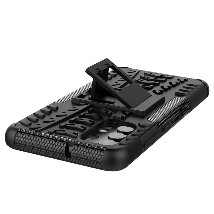 Estuche protector de TPU + PC a prueba de golpes con textura de neumático con soporte, For Samsung Galaxy A32 4G, For vivo Y20, For Xiaomi Redmi Note 10