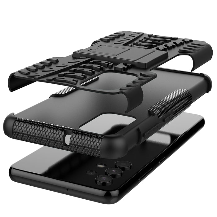 Estuche protector de TPU + PC a prueba de golpes con textura de neumático con soporte, For Samsung Galaxy A32 4G, For vivo Y20, For Xiaomi Redmi Note 10