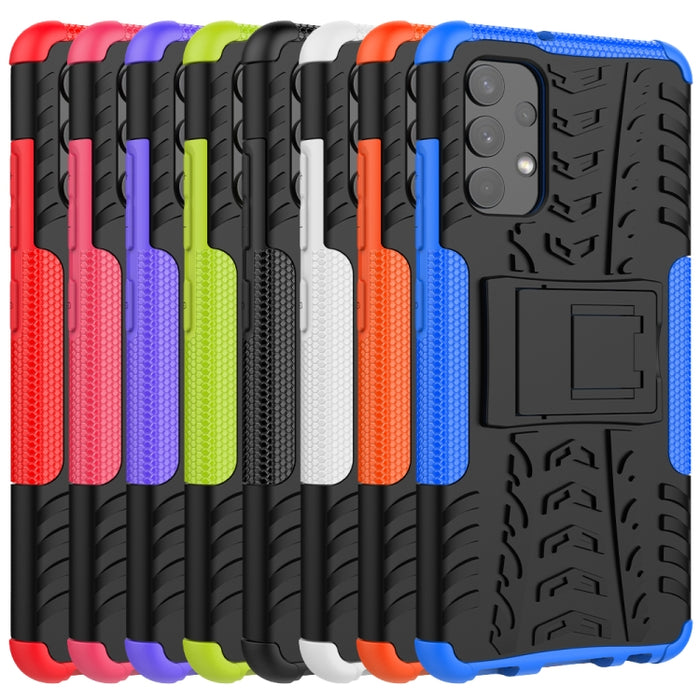 Estuche protector de TPU + PC a prueba de golpes con textura de neumático con soporte, For Samsung Galaxy A32 4G, For vivo Y20, For Xiaomi Redmi Note 10