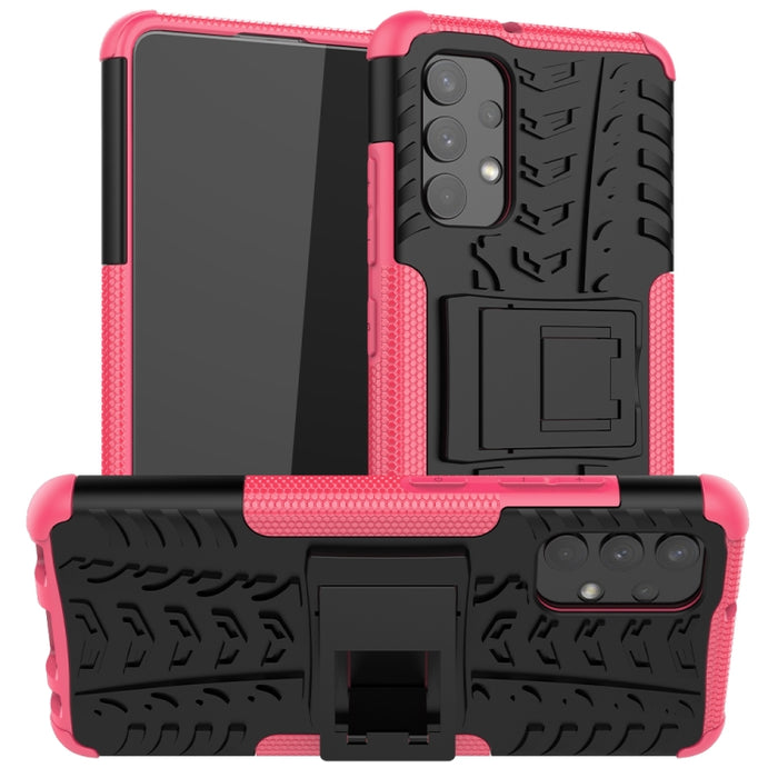 Estuche protector de TPU + PC a prueba de golpes con textura de neumático con soporte, For Samsung Galaxy A32 4G, For vivo Y20, For Xiaomi Redmi Note 10