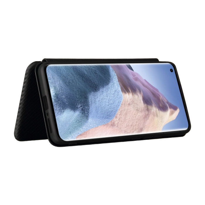 Textura de fibra de carbono Flip horizontal magnético TPU + PC + Funda de cuero PU con ranura para tarjeta, For Xiaomi Mi 11 Ultra, For Xiaomi Mi 11 Pro, For Xiaomi Mi 11 Lite, For Realme C21, For Oppo Find X3 / X3 Pro