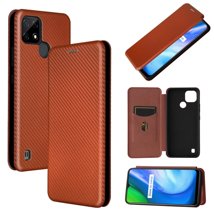 Textura de fibra de carbono Flip horizontal magnético TPU + PC + Funda de cuero PU con ranura para tarjeta, For Xiaomi Mi 11 Ultra, For Xiaomi Mi 11 Pro, For Xiaomi Mi 11 Lite, For Realme C21, For Oppo Find X3 / X3 Pro