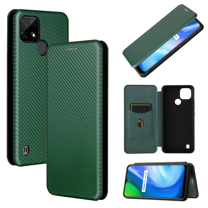 Textura de fibra de carbono Flip horizontal magnético TPU + PC + Funda de cuero PU con ranura para tarjeta, For Xiaomi Mi 11 Ultra, For Xiaomi Mi 11 Pro, For Xiaomi Mi 11 Lite, For Realme C21, For Oppo Find X3 / X3 Pro