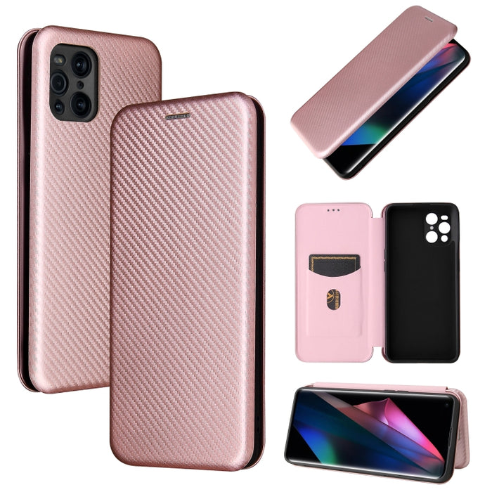 Textura de fibra de carbono Flip horizontal magnético TPU + PC + Funda de cuero PU con ranura para tarjeta, For Xiaomi Mi 11 Ultra, For Xiaomi Mi 11 Pro, For Xiaomi Mi 11 Lite, For Realme C21, For Oppo Find X3 / X3 Pro