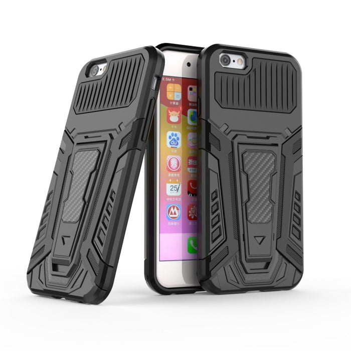 War Chariot Series Armor Todo incluido a prueba de golpes PC + TPU Funda protectora con soporte invisible