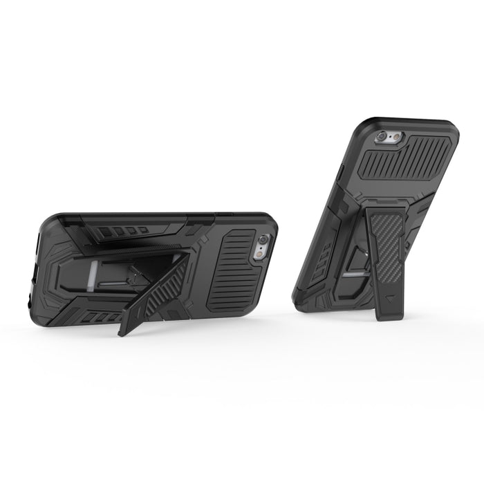 War Chariot Series Armor Todo incluido a prueba de golpes PC + TPU Funda protectora con soporte invisible