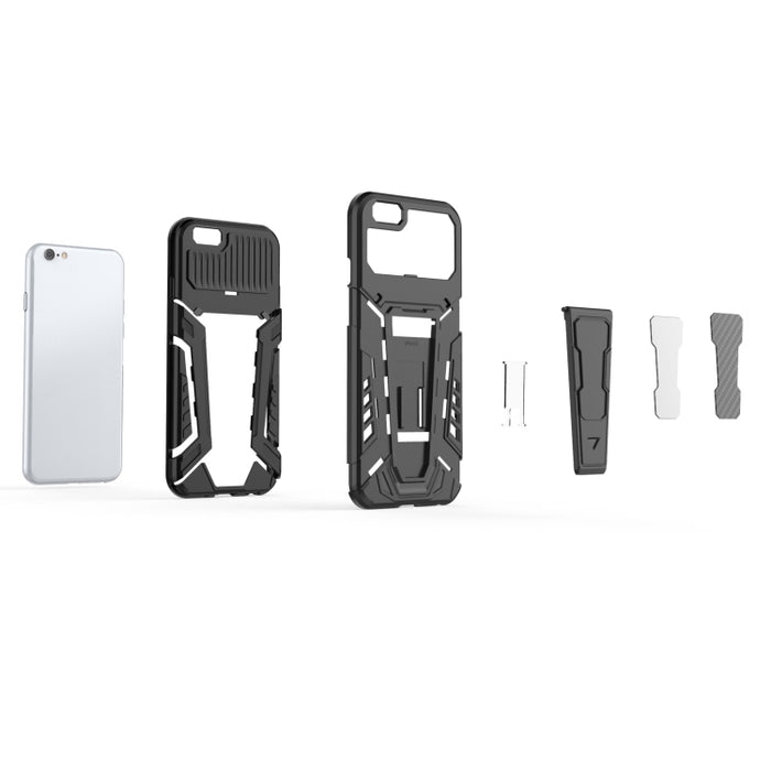 War Chariot Series Armor Todo incluido a prueba de golpes PC + TPU Funda protectora con soporte invisible