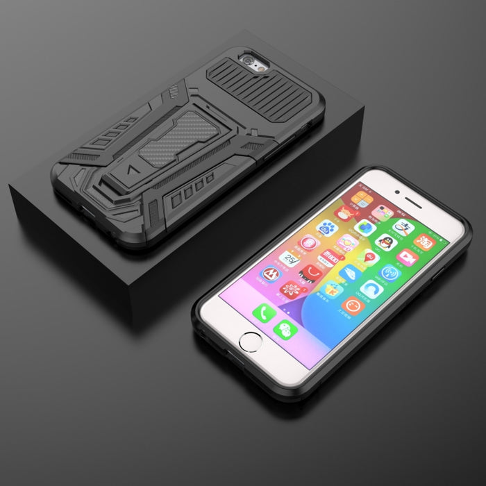 War Chariot Series Armor Todo incluido a prueba de golpes PC + TPU Funda protectora con soporte invisible