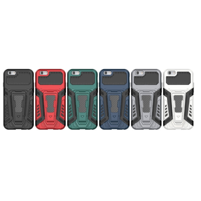 War Chariot Series Armor Todo incluido a prueba de golpes PC + TPU Funda protectora con soporte invisible