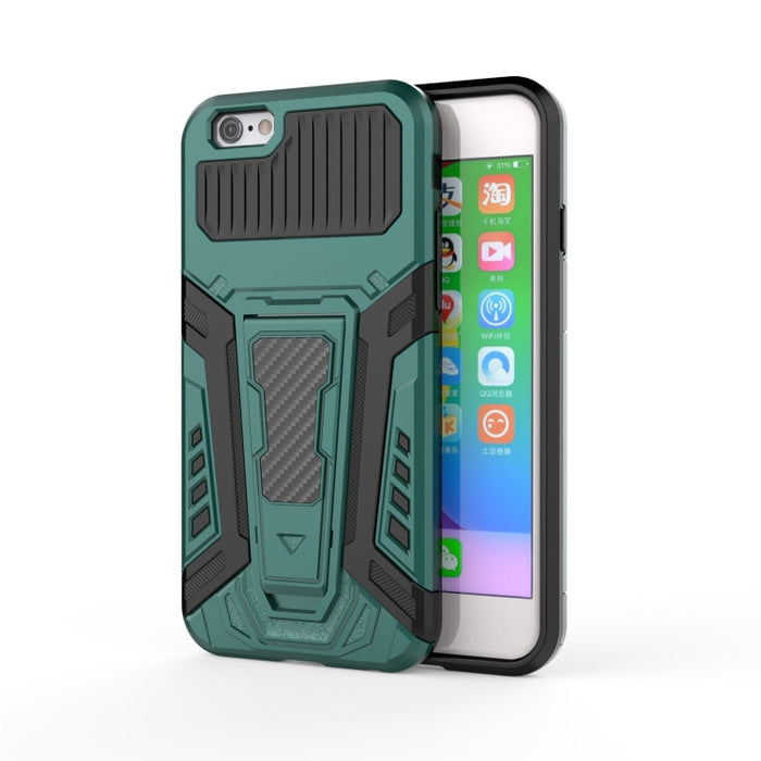 War Chariot Series Armor Todo incluido a prueba de golpes PC + TPU Funda protectora con soporte invisible