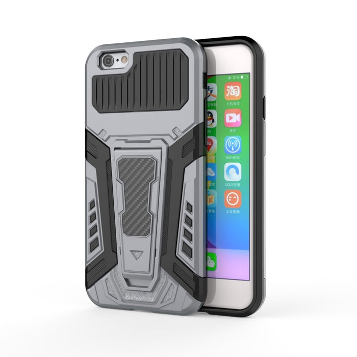 War Chariot Series Armor Todo incluido a prueba de golpes PC + TPU Funda protectora con soporte invisible