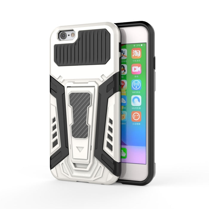War Chariot Series Armor Todo incluido a prueba de golpes PC + TPU Funda protectora con soporte invisible