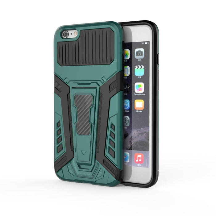 War Chariot Series Armor Todo incluido a prueba de golpes PC + TPU Funda protectora con soporte invisible