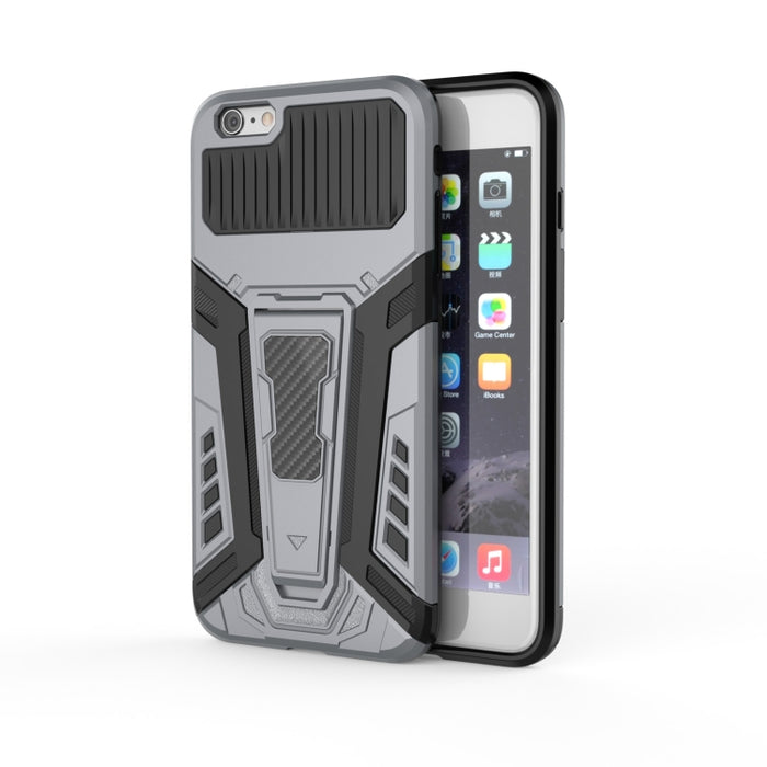 War Chariot Series Armor Todo incluido a prueba de golpes PC + TPU Funda protectora con soporte invisible