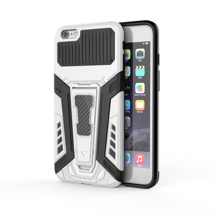 War Chariot Series Armor Todo incluido a prueba de golpes PC + TPU Funda protectora con soporte invisible
