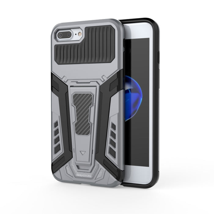 War Chariot Series Armor Todo incluido a prueba de golpes PC + TPU Funda protectora con soporte invisible