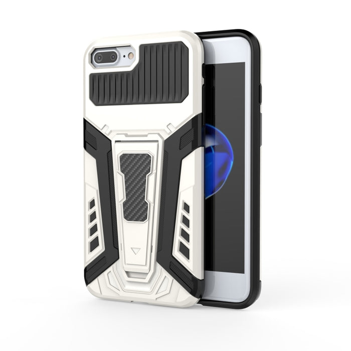 War Chariot Series Armor Todo incluido a prueba de golpes PC + TPU Funda protectora con soporte invisible
