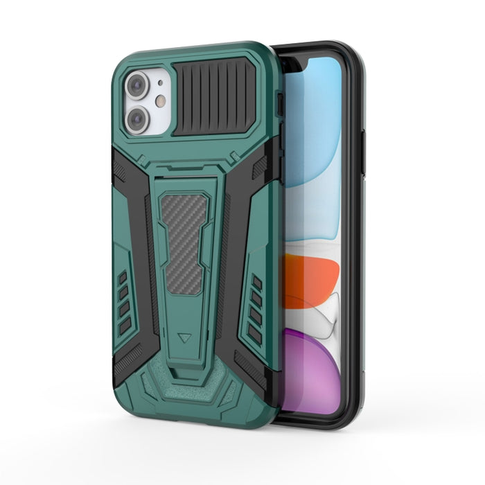 War Chariot Series Armor Todo incluido a prueba de golpes PC + TPU Funda protectora con soporte invisible