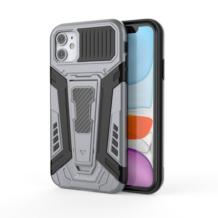 War Chariot Series Armor Todo incluido a prueba de golpes PC + TPU Funda protectora con soporte invisible