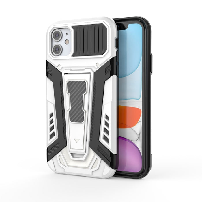 War Chariot Series Armor Todo incluido a prueba de golpes PC + TPU Funda protectora con soporte invisible