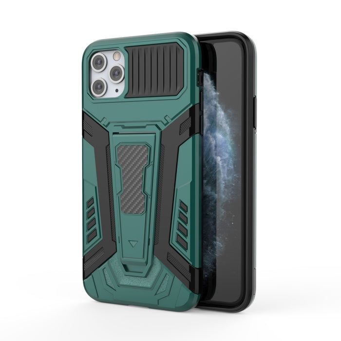 War Chariot Series Armor Todo incluido a prueba de golpes PC + TPU Funda protectora con soporte invisible