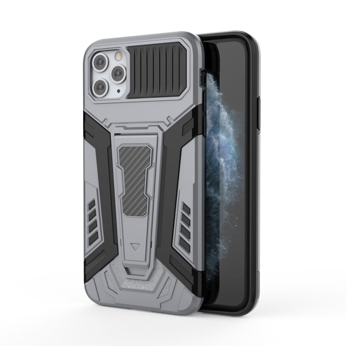 War Chariot Series Armor Todo incluido a prueba de golpes PC + TPU Funda protectora con soporte invisible