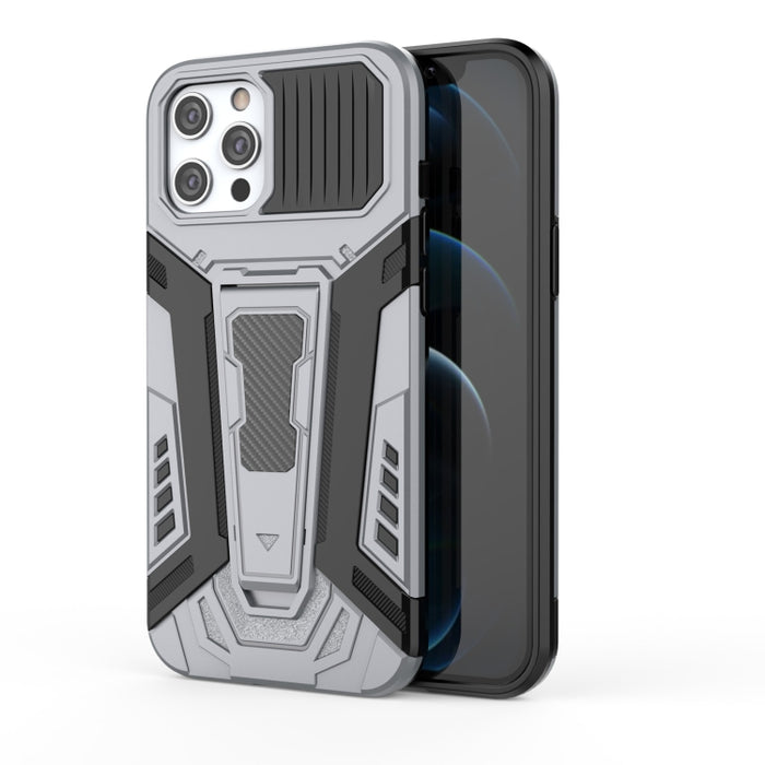 War Chariot Series Armor Todo incluido a prueba de golpes PC + TPU Funda protectora con soporte invisible