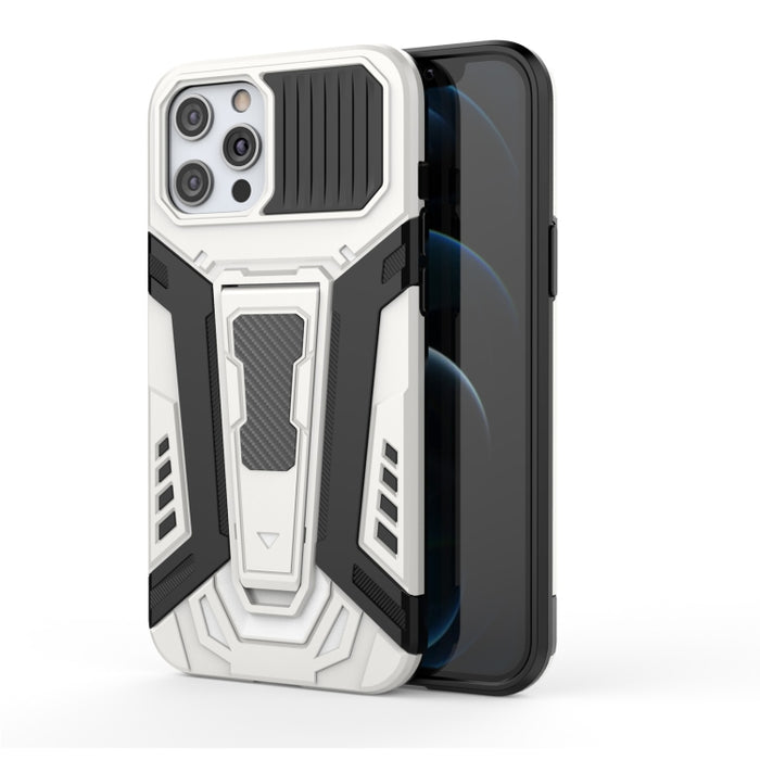 War Chariot Series Armor Todo incluido a prueba de golpes PC + TPU Funda protectora con soporte invisible