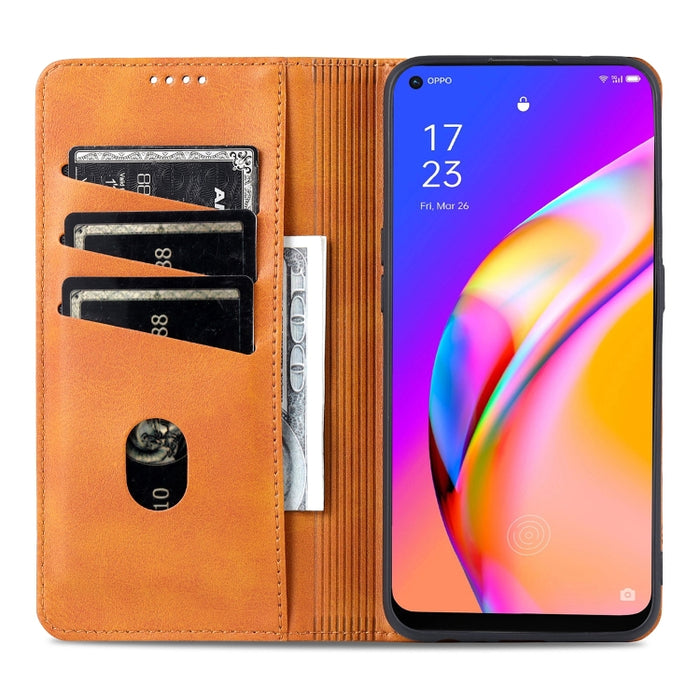 AZNS Estuche de cuero con tapa horizontal con textura de becerro magnético con ranuras para tarjetas y soporte y billetera, For OPPO A94 / F19 Pro / Reno5 Lite, For Xiaomi Mi 11 Ultra