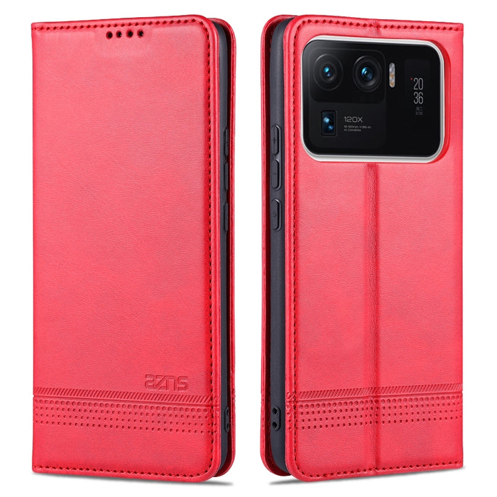 AZNS Estuche de cuero con tapa horizontal con textura de becerro magnético con ranuras para tarjetas y soporte y billetera, For OPPO A94 / F19 Pro / Reno5 Lite, For Xiaomi Mi 11 Ultra