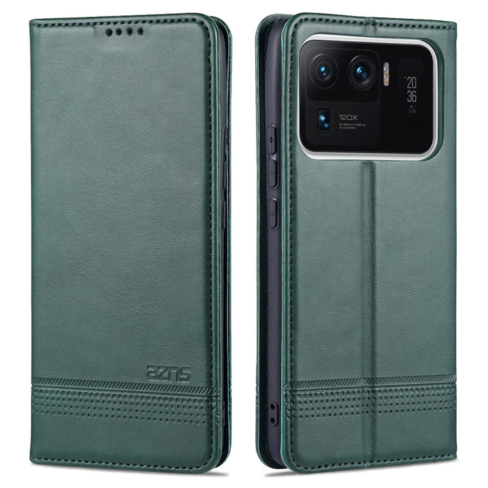 AZNS Estuche de cuero con tapa horizontal con textura de becerro magnético con ranuras para tarjetas y soporte y billetera, For OPPO A94 / F19 Pro / Reno5 Lite, For Xiaomi Mi 11 Ultra
