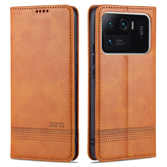 AZNS Estuche de cuero con tapa horizontal con textura de becerro magnético con ranuras para tarjetas y soporte y billetera, For OPPO A94 / F19 Pro / Reno5 Lite, For Xiaomi Mi 11 Ultra
