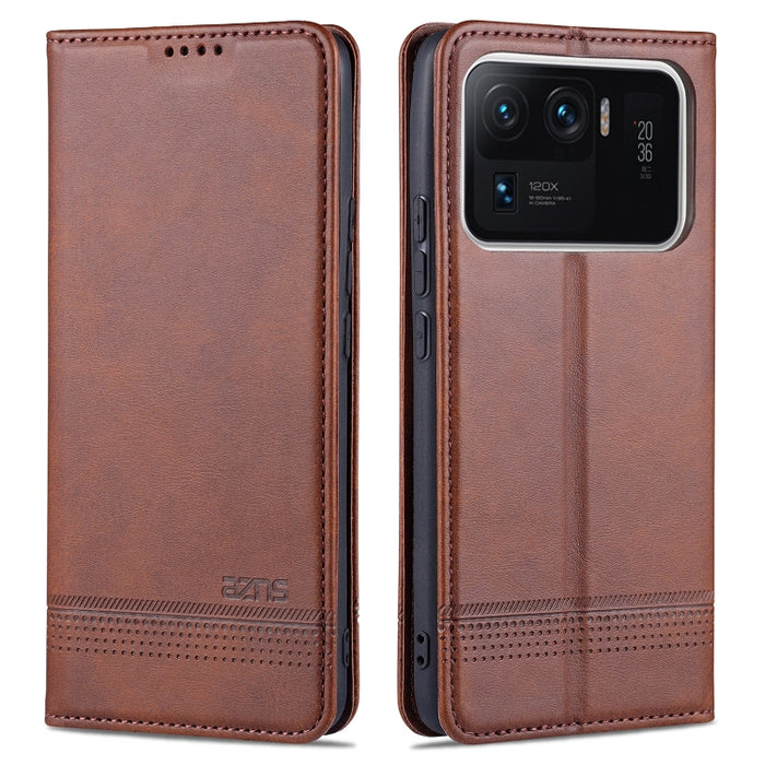AZNS Estuche de cuero con tapa horizontal con textura de becerro magnético con ranuras para tarjetas y soporte y billetera, For OPPO A94 / F19 Pro / Reno5 Lite, For Xiaomi Mi 11 Ultra