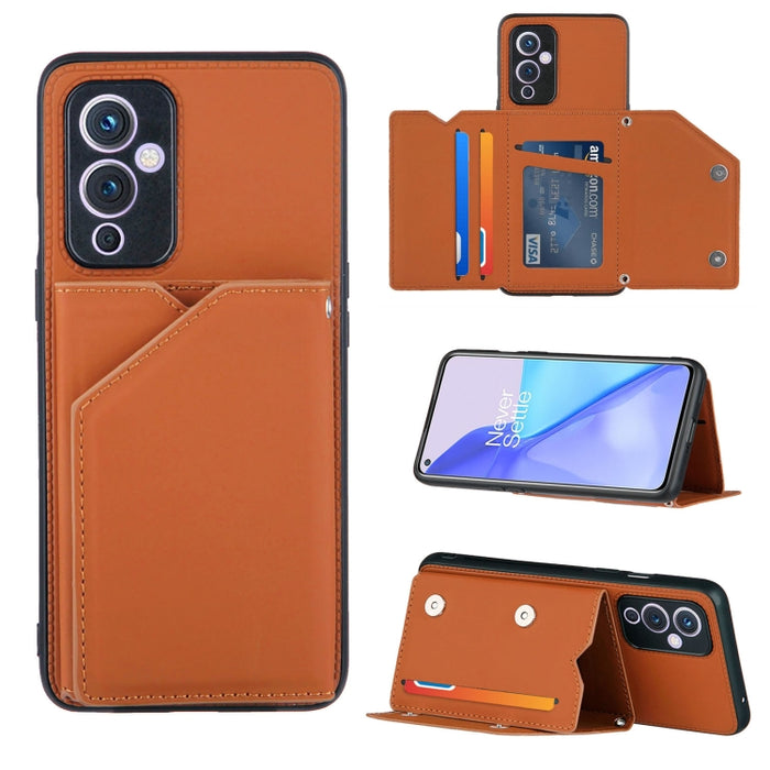 Skin Feel PU + TPU + PC Contraportada Estuche a prueba de golpes con ranuras para tarjetas y soporte y marco de fotos, For OPPO A93 5G, For OPPO A94, For Samsung Galaxy A02s (US Version), For Samsung Galaxy A02s (EU Version)                            ...