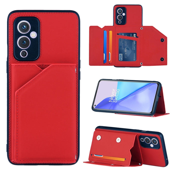Skin Feel PU + TPU + PC Contraportada Estuche a prueba de golpes con ranuras para tarjetas y soporte y marco de fotos, For OPPO A93 5G, For OPPO A94, For Samsung Galaxy A02s (US Version), For Samsung Galaxy A02s (EU Version)                            ...