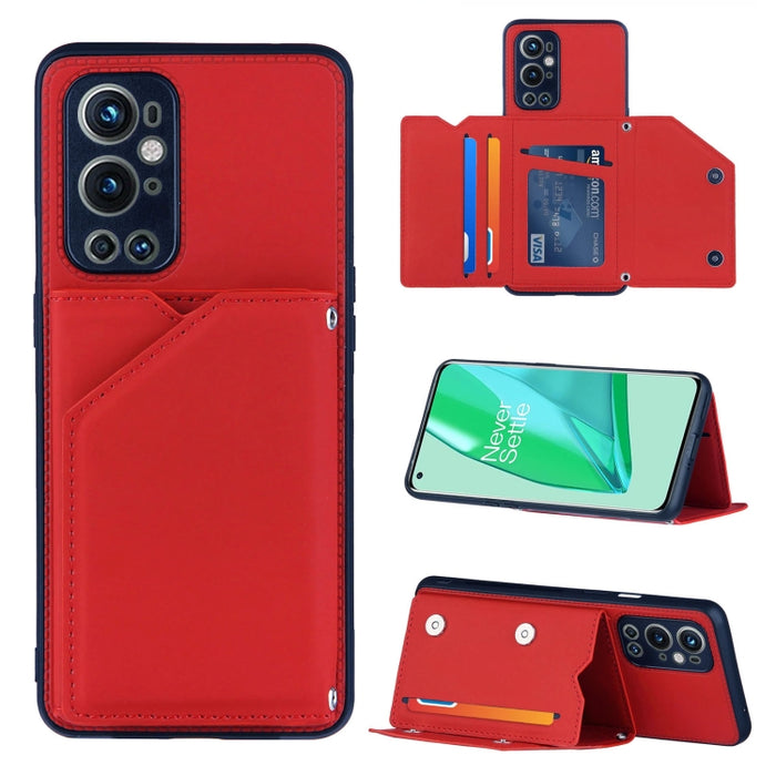 Skin Feel PU + TPU + PC Contraportada Estuche a prueba de golpes con ranuras para tarjetas y soporte y marco de fotos, For OPPO A93 5G, For OPPO A94, For Samsung Galaxy A02s (US Version), For Samsung Galaxy A02s (EU Version)                            ...