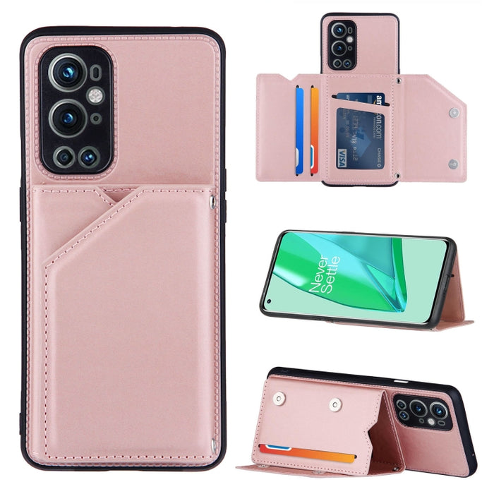 Skin Feel PU + TPU + PC Contraportada Estuche a prueba de golpes con ranuras para tarjetas y soporte y marco de fotos, For OPPO A93 5G, For OPPO A94, For Samsung Galaxy A02s (US Version), For Samsung Galaxy A02s (EU Version)                            ...