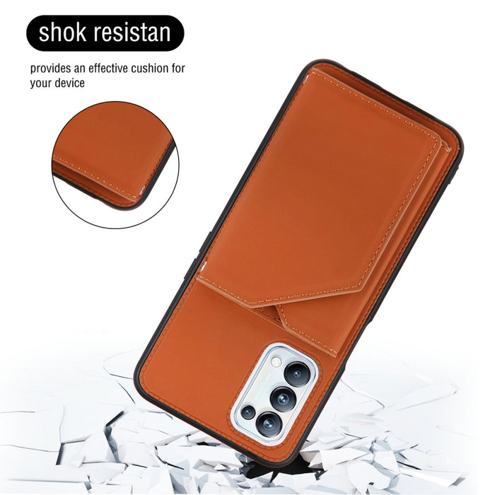Skin Feel PU + TPU + PC Contraportada Estuche a prueba de golpes con ranuras para tarjetas y soporte y marco de fotos, For OPPO A93 5G, For OPPO A94, For Samsung Galaxy A02s (US Version), For Samsung Galaxy A02s (EU Version)                            ...