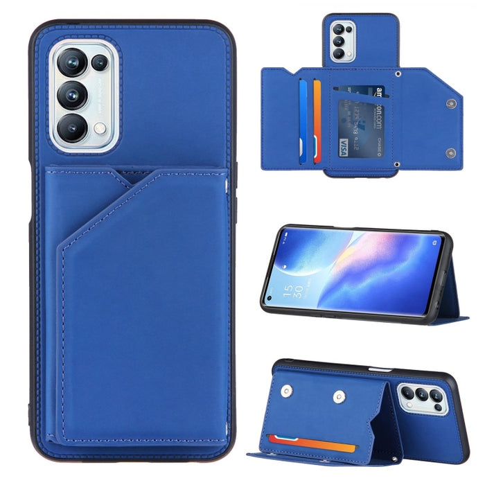 Skin Feel PU + TPU + PC Contraportada Estuche a prueba de golpes con ranuras para tarjetas y soporte y marco de fotos, For OPPO A93 5G, For OPPO A94, For Samsung Galaxy A02s (US Version), For Samsung Galaxy A02s (EU Version)                            ...