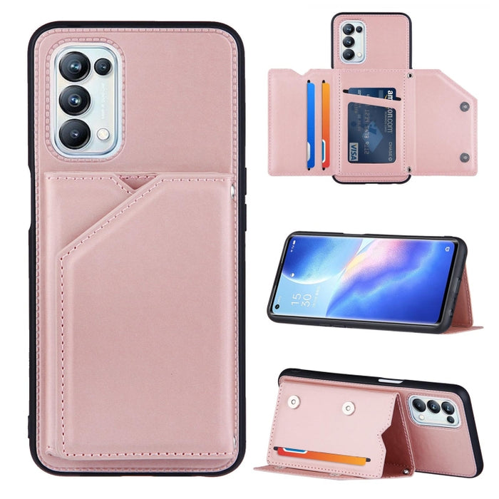 Skin Feel PU + TPU + PC Contraportada Estuche a prueba de golpes con ranuras para tarjetas y soporte y marco de fotos, For OPPO A93 5G, For OPPO A94, For Samsung Galaxy A02s (US Version), For Samsung Galaxy A02s (EU Version)                            ...