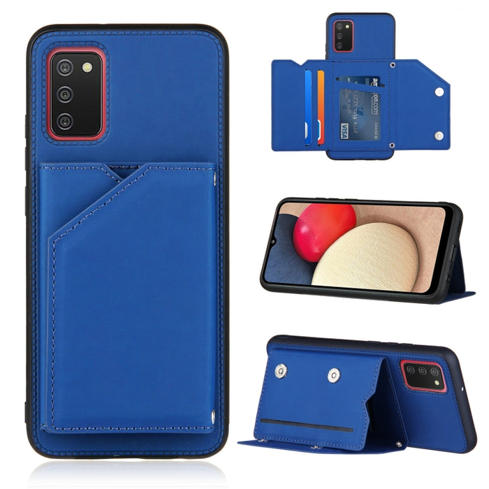Skin Feel PU + TPU + PC Contraportada Estuche a prueba de golpes con ranuras para tarjetas y soporte y marco de fotos, For OPPO A93 5G, For OPPO A94, For Samsung Galaxy A02s (US Version), For Samsung Galaxy A02s (EU Version)                            ...