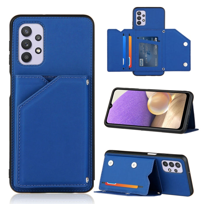 Skin Feel PU + TPU + PC Contraportada Estuche a prueba de golpes con ranuras para tarjetas y soporte y marco de fotos, For OPPO A93 5G, For OPPO A94, For Samsung Galaxy A02s (US Version), For Samsung Galaxy A02s (EU Version)                            ...