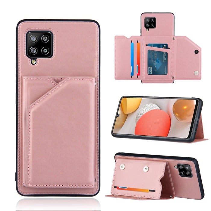Skin Feel PU + TPU + PC Contraportada Estuche a prueba de golpes con ranuras para tarjetas y soporte y marco de fotos, For OPPO A93 5G, For OPPO A94, For Samsung Galaxy A02s (US Version), For Samsung Galaxy A02s (EU Version)                            ...