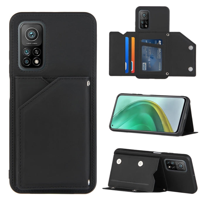 Skin Feel PU + TPU + PC Contraportada Estuche a prueba de golpes con ranuras para tarjetas y soporte y marco de fotos, For OPPO A93 5G, For OPPO A94, For Samsung Galaxy A02s (US Version), For Samsung Galaxy A02s (EU Version)                            ...