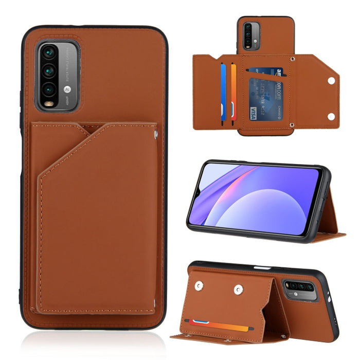 Skin Feel PU + TPU + PC Contraportada Estuche a prueba de golpes con ranuras para tarjetas y soporte y marco de fotos, For OPPO A93 5G, For OPPO A94, For Samsung Galaxy A02s (US Version), For Samsung Galaxy A02s (EU Version)                            ...