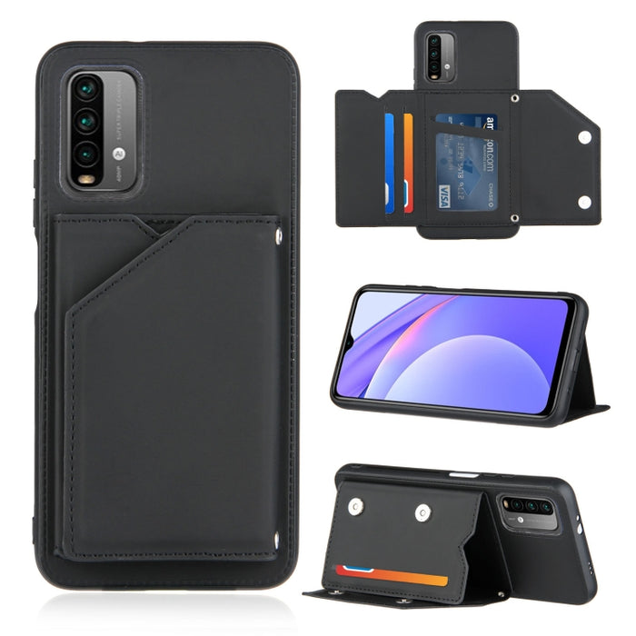Skin Feel PU + TPU + PC Contraportada Estuche a prueba de golpes con ranuras para tarjetas y soporte y marco de fotos, For OPPO A93 5G, For OPPO A94, For Samsung Galaxy A02s (US Version), For Samsung Galaxy A02s (EU Version)                            ...